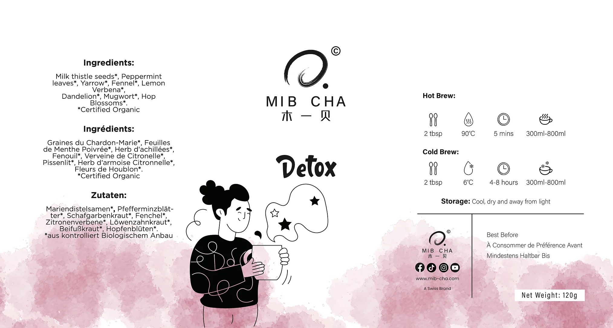 Mibcha detox tube packaging